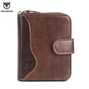 Cartera de cuero para hombre BULLCAPTAIN, carteras de negocios, tarjetero multifunción, caja pequeña para tarjetas
