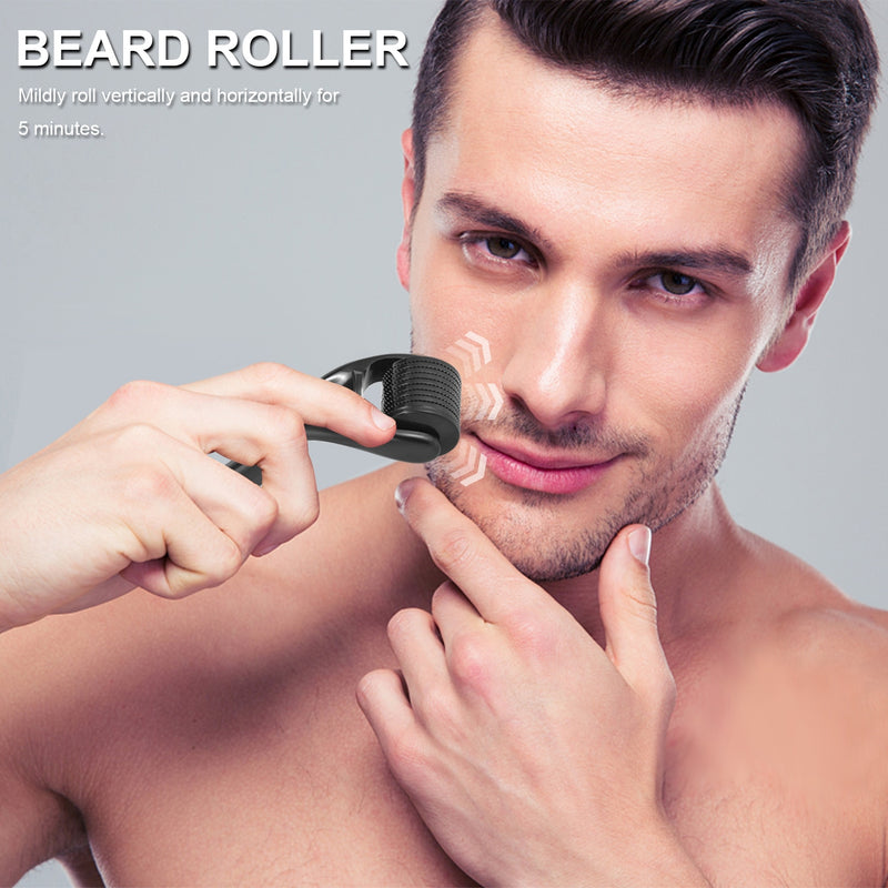 Micro Needle 540 Derma Roller 0.25mm Titanium Beard Roller for Hair Regrowth Beard Growth Anti-Hair Loss Skin Care Treatment