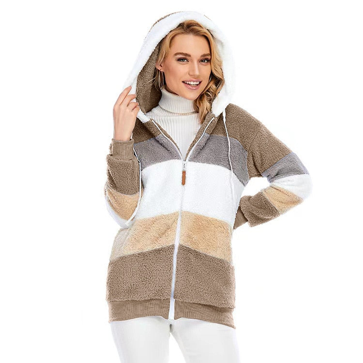 Herbst Winter Kapuzenjacke Frauen 2020 Mode Fuzzy Parkas Dicke Warme Beiläufige Mantel Frau Plus Größe Kleidung 5XL Jacken Und Mäntel