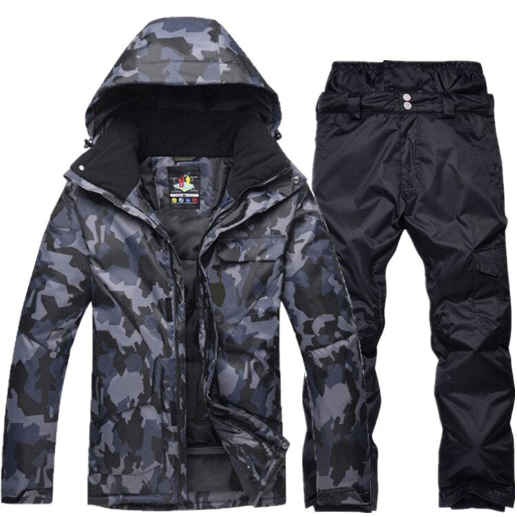 Nuevo traje de esquí de camuflaje para hombre, impermeable, transpirable, chaqueta de Snowboard, pantalones de nieve de invierno, trajes, conjuntos de esquí y snowboard para hombre