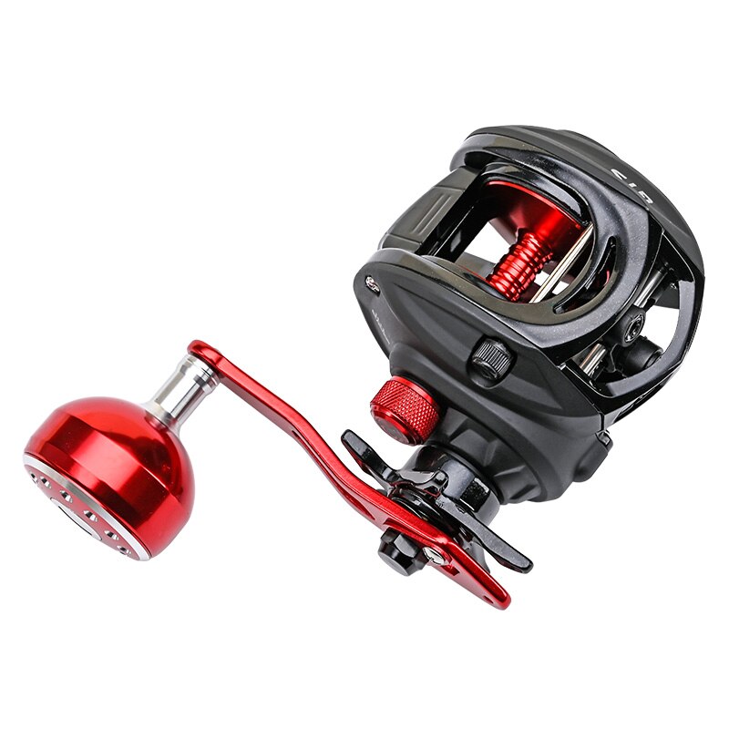 JITAI Baitcast Fishing Reel Larger Fishing Line Capacity 12BBs 7.0:1 Gear Ratio 92MM Extended Handle Knob 8KG Carbon Fiber Drag