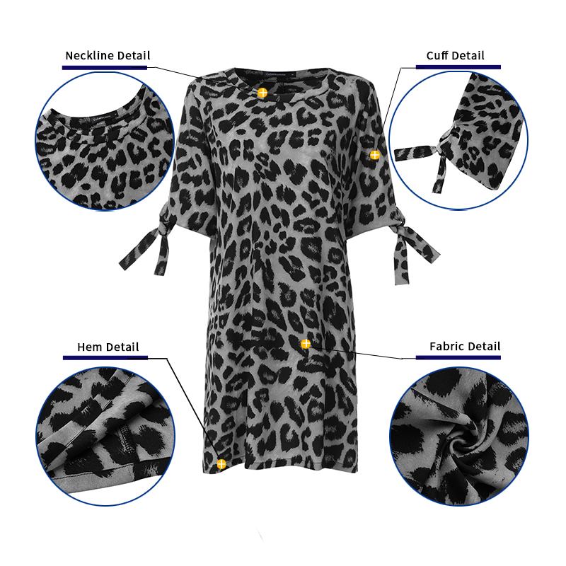 Celmia Leopard Print Kleid 2022 Sommer Böhmische Frauen Sexy Party Halbe Hülse Vestidos Roben Beiläufige Lose Mini Sommerkleid Übergroß