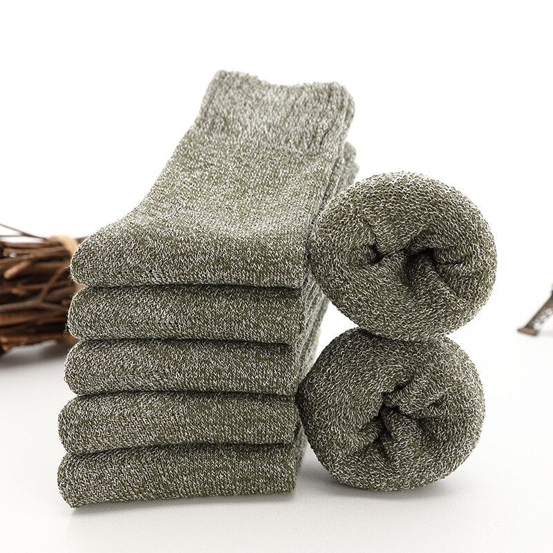 5 Pairs Thicken Wool Socks Men High Quality Towel Keep Warm Winter Socks Cotton Christmas Gift Socks For Man Thermal Size 38-45