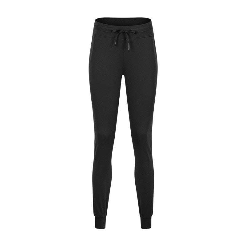 SHINBENE Naked Feel Stoff Workout Sport Jogger Hose Damen Taille Kordelzug Fitness Jogginghose mit zwei Seitentaschen