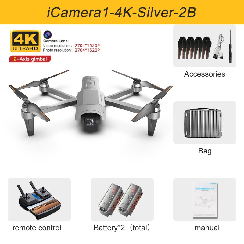 2022 New GOD GPS Drone 4K HD Camera gps 5G Wifi Anti-Shake 2-Axis Gimabal Dron Brushless Motor 5KM RC Quadcopter Toy Gifts