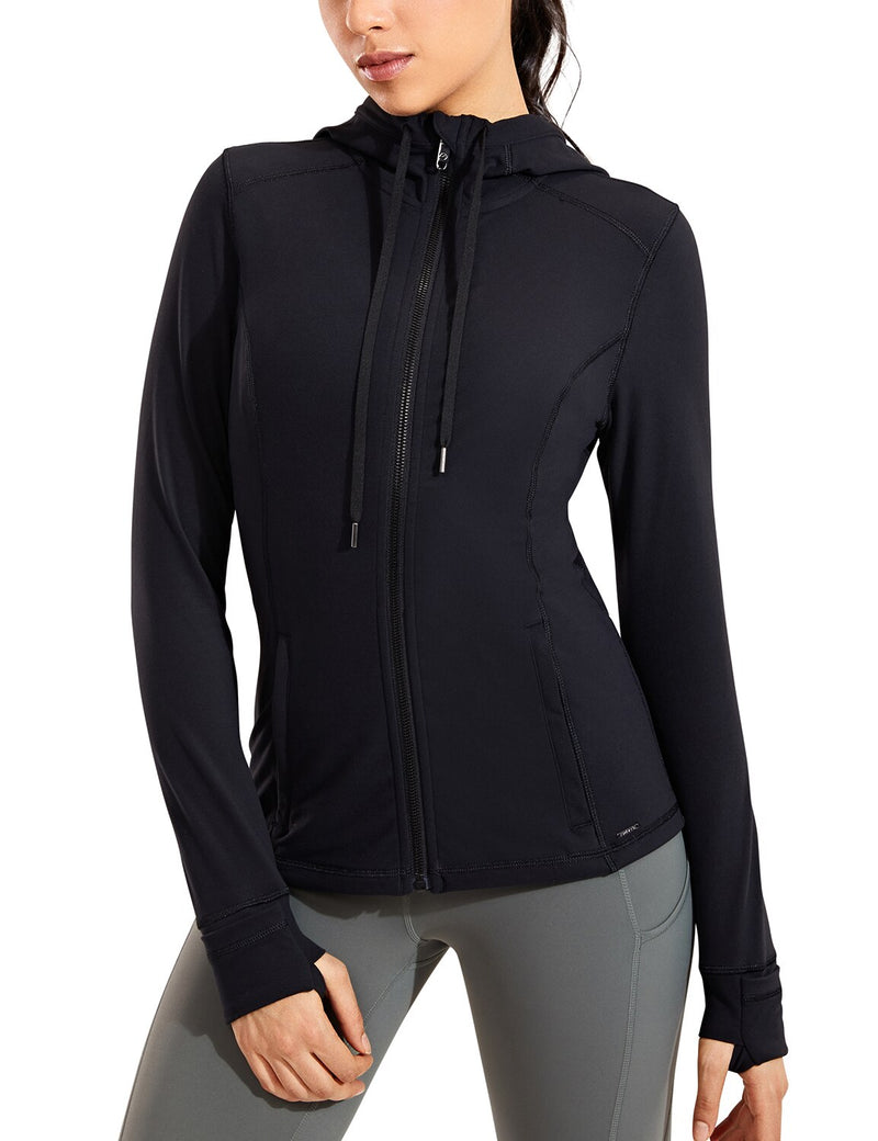 Sportbekleidung Damen Sportjacke Damen matt gebürstet Full Zip Hoodie Mäntel Oberbekleidung mit Kapuze Workout Sportjacken Taschen