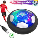 Floating LED Football Toys Air Power Soccer Disc Hovering Football Game Light Toy Flashing Ball Toys with Soccer goals