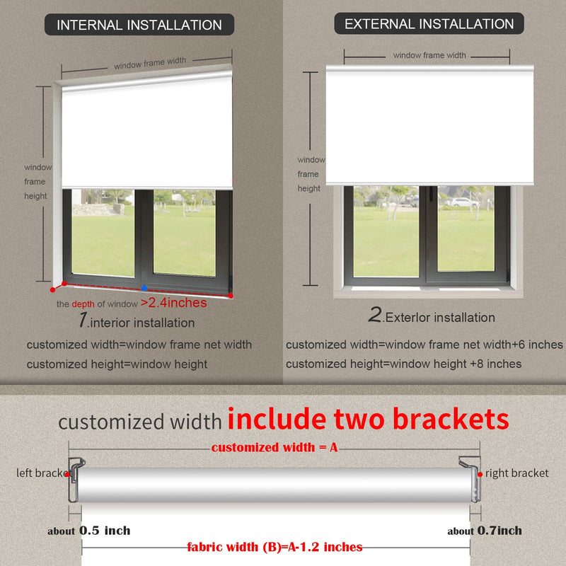 Elektrische Rollos Festverdrahtetes System Full Blackout Grain Series Fabric Customized Size