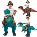 Velociraptor T REX mascota disfraz inflable para niños Anime disfraces de Halloween dinosaurio regalo de cumpleaños para fiesta Cosplay soplar