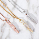 TOPGRILLZ Iced Zircon Bullet Case Pendant 100% 925 Sterling Silver Pendant Necklace Chain Hip Hop Jewelry