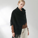 Bufanda de lana pura de 100% para invierno, chales y chales gruesos para mujer, Echarpe para mujer, Foulard para mujer, bufandas de Cachemira sólida para invierno, estolas