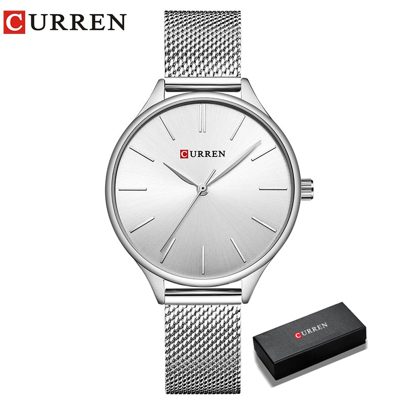 CURREN, relojes para mujer, reloj de pulsera de lujo, reloj femenino, reloj para mujer, acero milanés, reloj de cuarzo dorado rosa para mujer, nuevo