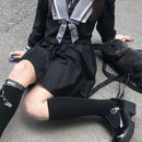 Y Demo Japanese Preppy Style Uniform Skirt Set Woman Bow Shirt A-Line Skirt Suit Harajuku Techwear