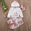 Stock de EE. UU. 0-24M Nueva moda Lovely Spring Newborn Baby Girls Trajes deportivos Ropa Sudadera Sudaderas con capucha + Conjunto de pantalones AU