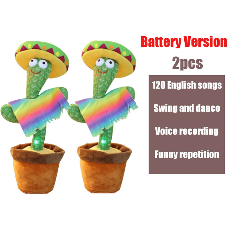 120 Songs Dancing cactus Dancer  Toy Speaker Repeat Say Talk talking Baby Stuffed Plush plushie Toy children&