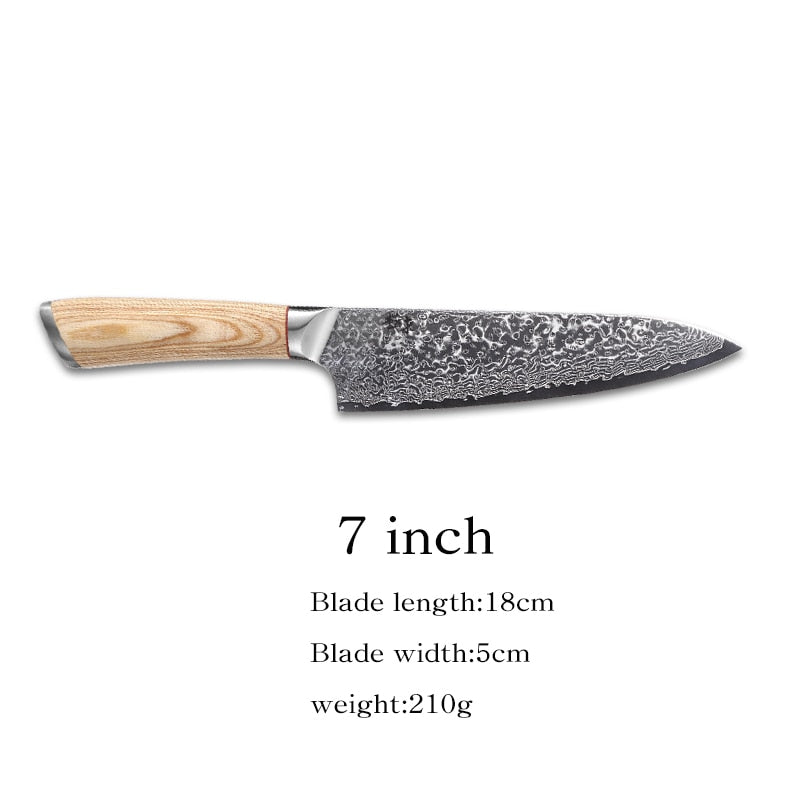 67-lagiger Stahl V Gold 10 Damaskus Küchenmesser Koch Gyuto Santoku Cleaver Schälsteak Slicing Utility Boning Lachs