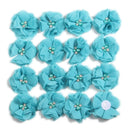 240 Uds., 5,5 cm, 2 ", racimo de perlas, centro de diamantes de imitación, Flor de pelo de gasa, flor para coser a mano, Boutique para diademas de bebé