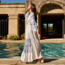 Jastie Bahia Maxi vestido Mujer verano otoño manga larga bordado Vintage vestido largo 2022 Boho playa Hippie Vestidos sueltos Mujer