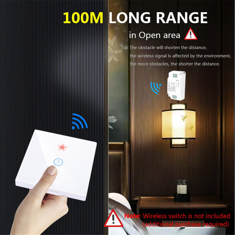 SMATRUL Tuya Smart Life Home APP WiFi + RF 433Mhz interruptor luz pared relé temporizador módulo voz Google Home Alexa 110V 220V 10A lámpara