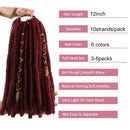 Crochet Hair Dreadlocks Faux Locs Extensiones de cabello trenzado Trenzas decorativas sintéticas Pre estiradas 12 pulgadas para mujeres Negro