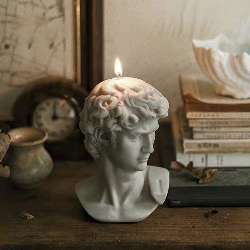 Molde de silicona para velas de yeso artístico David, molde de cera para velas hecho a mano con forma de David, molde para jabón