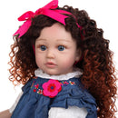 New Design Density Curls As Princess Reborn Baby Dolls Lifelike 60 CM Toddler Bebe Dolls Toy Kids Cosplay Playmate Birthday Gift