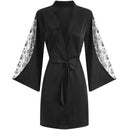Conjunto de bata Sexy para mujer, ropa de dormir, Kimono de seda sintética, lencería de encaje, camisón, perspectiva suave, regalo de boda nupcial