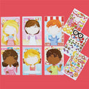 9pcs/set Stickers DIY Cute Stickers Children Puzzle Games Make-a-Face Princess Animal Dinosaur Assemble Toys for Girls Training