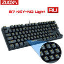 ZUOYA Game Mechanical Keyboard LED Backlit Anti-ghosting Blue/Red/Black Switch wired gaming Keyboard Russian/English for laptop