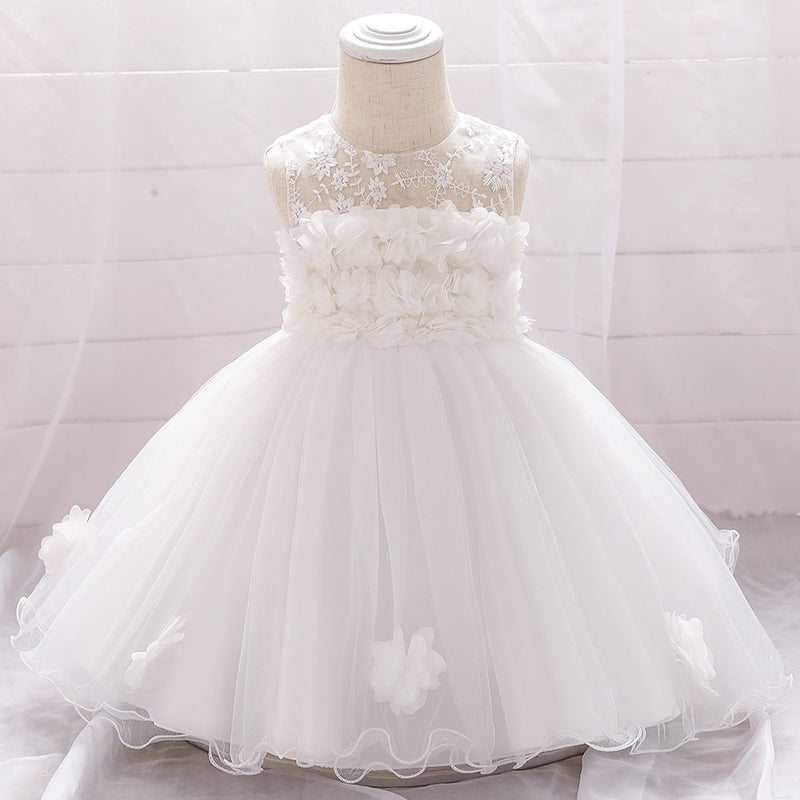 2022 Baby Mädchen Party Kleider Neugeborenes Baby Taufe Kleid Für Mädchen Geburtstag Prinzessin Kleidung Perlen Infant Hochzeitskleid