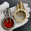 Encendedor de gasolina de cobre puro hecho a mano, encendedores de tanque de aceite transparentes visibles de cuarzo, colección redonda portátil, regalo para hombre