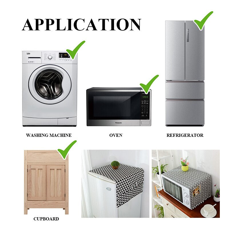 Linen Gray Geometric Refrigerator Cover Single Door Dust Cover Garden Double Open Drum Washing Machine Towel Cloth Household