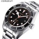 Corgeut Luxury Brand Black Dial Men NH35 Miyota Automatic Mechanical Watch Military Sport Swim Steel Mechanical Wrist Watches