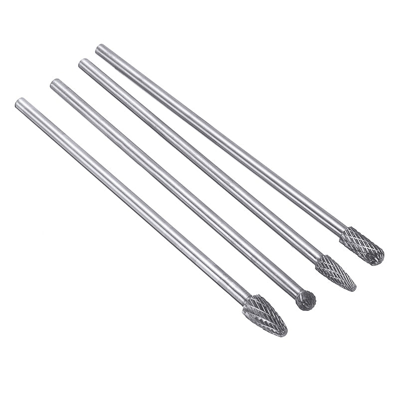 Herramienta de broca de rebaba rotativa Extra larga de 1/4 ", juego de brocas de carburo de 6" para fresado de Metal, cortador de grabado