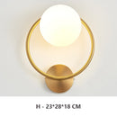 Post-modern Simple Interior Wall Lamp Glass Bedroom Light luxury Round Corridor Stair Nordic Led Wall Lights Fixture Black Gold