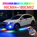Niscarda 4PCS 12V IP65 App Control RGB Tira de LED debajo del automóvil 60 90 120cm Tubo Underglow Underbody System Luz de neón