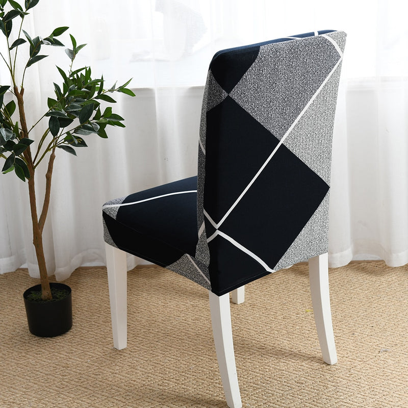 YanYangTian Plaid Chair Cover Dining Room Banqueting  Stretched Covers for Chairs Kitchen  Spandex Elastic Chair Cover
