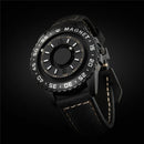 EUTOUR Original brand new magnetic black technology no pointer  men's and women's high-end quartz watch leather strap