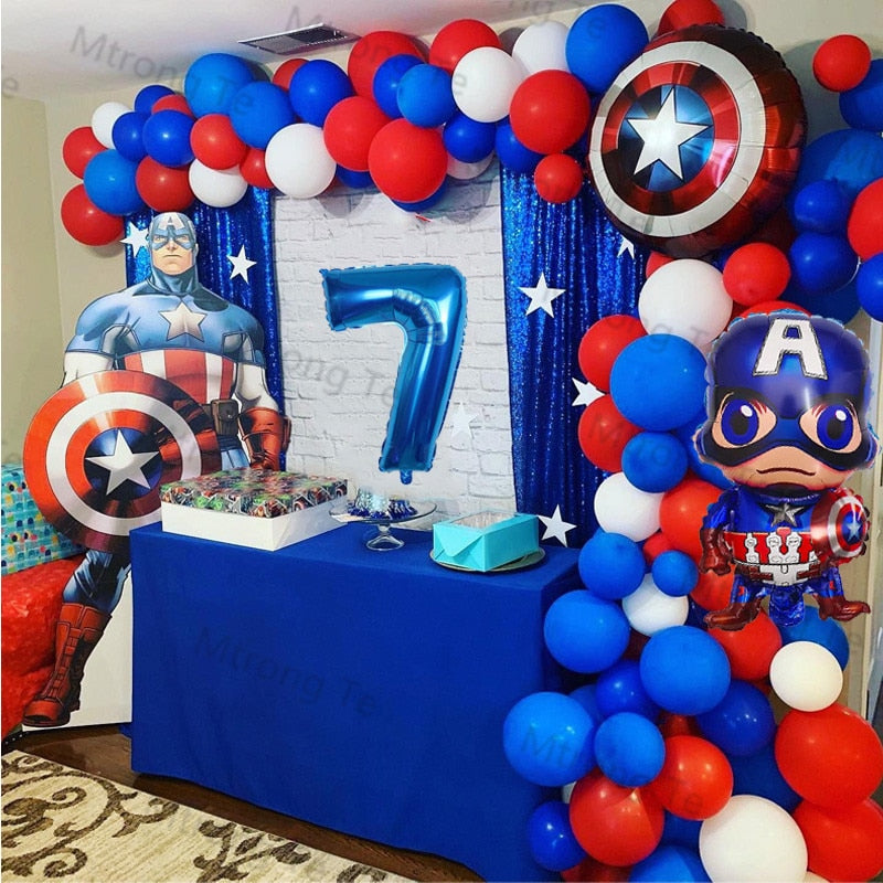 1Set Superheld Ballon Captain America Geburtstagsfeier Dekorationen Babyparty Dekor Kinder Party Cartoon Charakter Ballon Globos