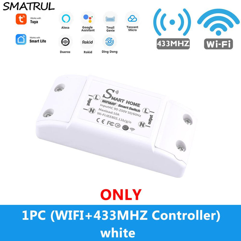 SMATRUL Tuya Smart Home APP WiFi Touch Schalter Licht RF 433 MHz Wandpanel DIY Relaismodul Timer Alexa Sockel Lampe 110-220V