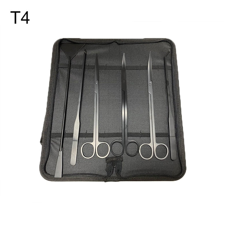 Aquarium Tools Set Plants Tweezers and Scissors Grass Stainless Steel Cleaning Tools Plants Fish Tank Accessories 4 5 6pcs/set