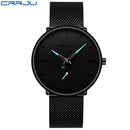 CRRJU Relojes para hombre Ultrafino Minimalista Impermeable - Reloj de pulsera de moda para hombre Vestido unisex con banda de malla de acero inoxidable
