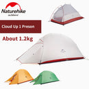 Naturehike Cloud Up, tienda de campaña mejorada para exteriores, para una sola persona, 20D de silicona, 1,2 kg, tienda ultraligera, portátil, para acampar, senderismo, playa