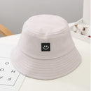 2020 New Smile Face Labeled Children Bucket Hats All Matched Simple Style Caps Kids Bob Hat Summer Fashion Sun Hat