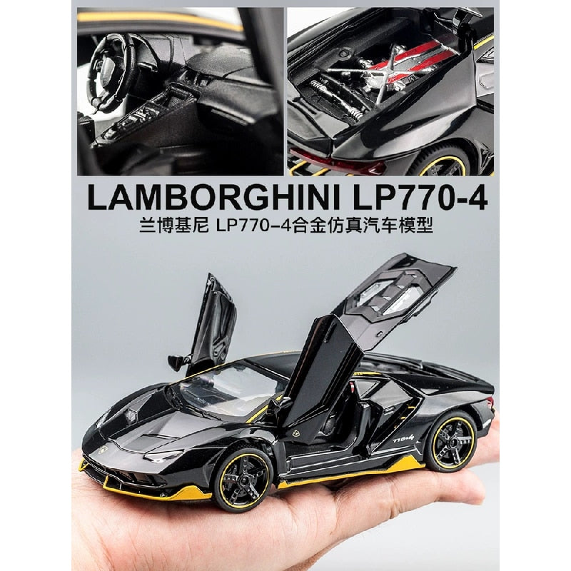 LP770 LP750 1:32 Lambos Car Alloy Sports Car Model Diecast Sound Super Racing Lifting Tail Hot Car Wheel For Children Gifts