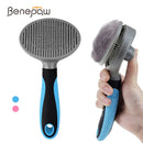 Benepaw Efficient Self Cleaning Slicker Pet Grooming Brush For Small Large Dogs Cats Comfortable Safe Anti-slip Comb For Pets