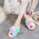 Winter Women House Slippers Cross Faux Fur Ins Fashion Warm Shoes New Indoor Warm Cotton Slippers Thickened Leak-Toe Fur Slides