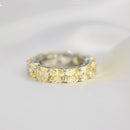 OEVAS 100% 925 Sterling Silver Sparkling 1 Row Full 5*5mm High Carbon Diamond Finger Rings For Women Wedding Party Fine Jewelry