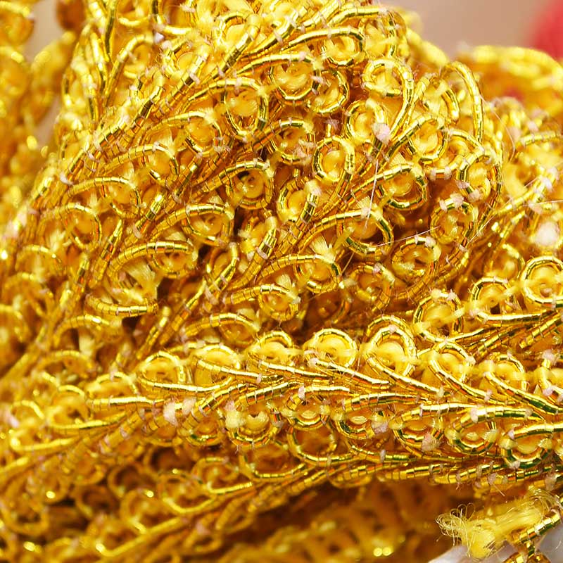10m/lot Lace Trim Ribbon Gold Silver Centipede Braided Lace DIY Craft Sewing Accessories Wedding Xmas Decor Fabric Curve Lace
