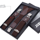 Genuine Leather Men's Suspenders  3/6 Clips Braces Suspensor Adjustable Belt Strap Bretelles Vintage Male Garter For Shirt